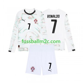 Fußballtrikots Portugal Cristiano Ronaldo 7 Kinder Auswärts Trikotsatz 2025 Langarm